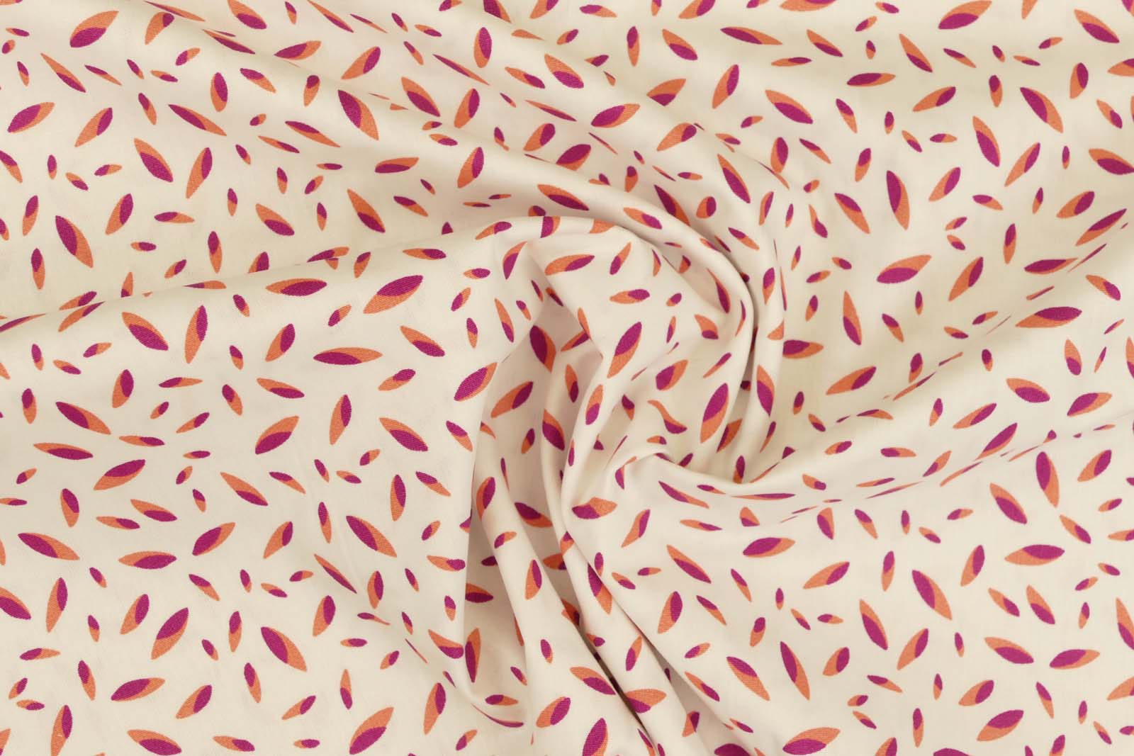 Baumwolle Federn coralle auf weiß 